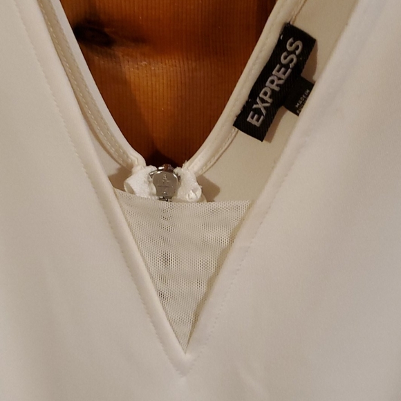 White/Creme Express Top, with zipper back - Picture 3 of 8